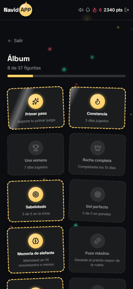 Álbum de figuritas de NavidAPP