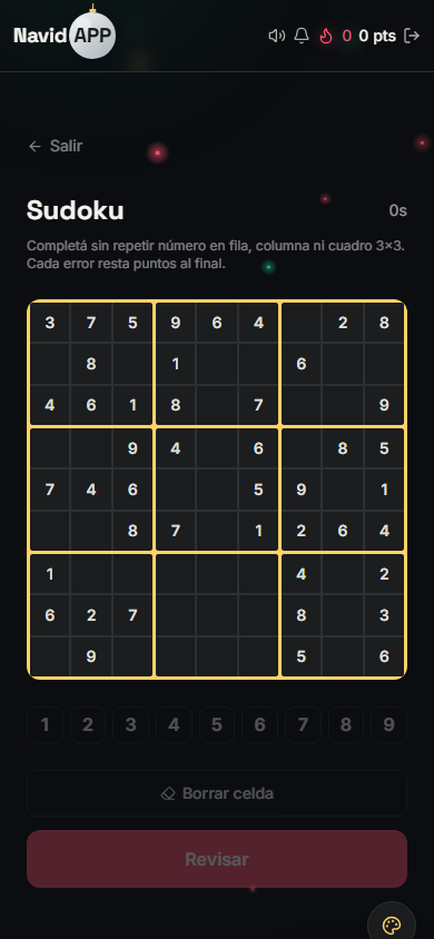 Sudoku en NavidAPP